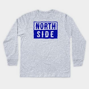 North Side (blue - worn) [Rx-Tp] Kids Long Sleeve T-Shirt